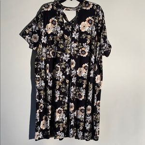 Sauce Plus Black Flower Dress 3x